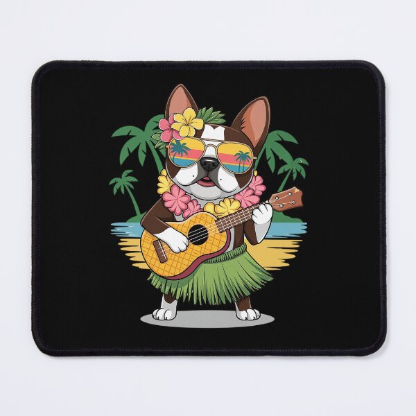 Item preview, Funny Hawaiian Boston Terrier Dog Pineapple Ukulele Summer designed and sold by catsdothingz.