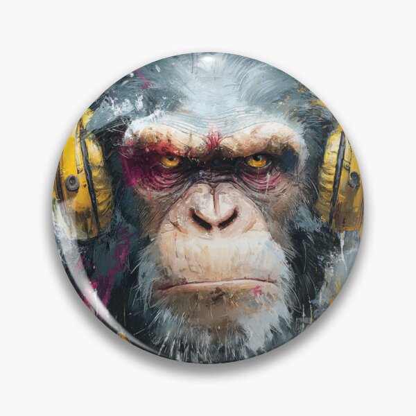 Item preview, Dj Monkey Business Gloomy Ape With Yellow Headphones  designed and sold by GrinGalore.