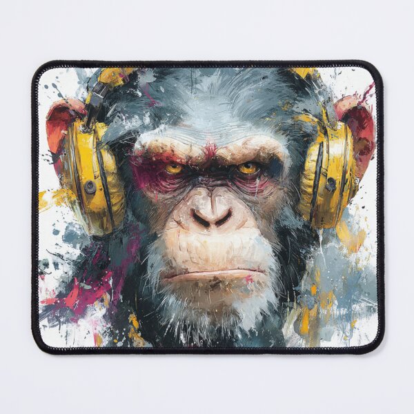 Item preview, Dj Monkey Business Gloomy Ape With Yellow Headphones  designed and sold by GrinGalore.