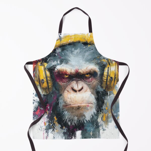 Item preview, Dj Monkey Business Gloomy Ape With Yellow Headphones designed and sold by GrinGalore.