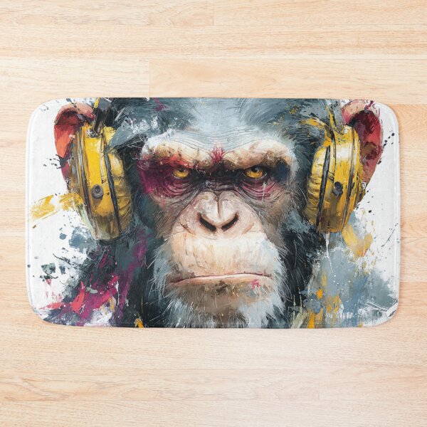 Item preview, Dj Monkey Business Gloomy Ape With Yellow Headphones  designed and sold by GrinGalore.