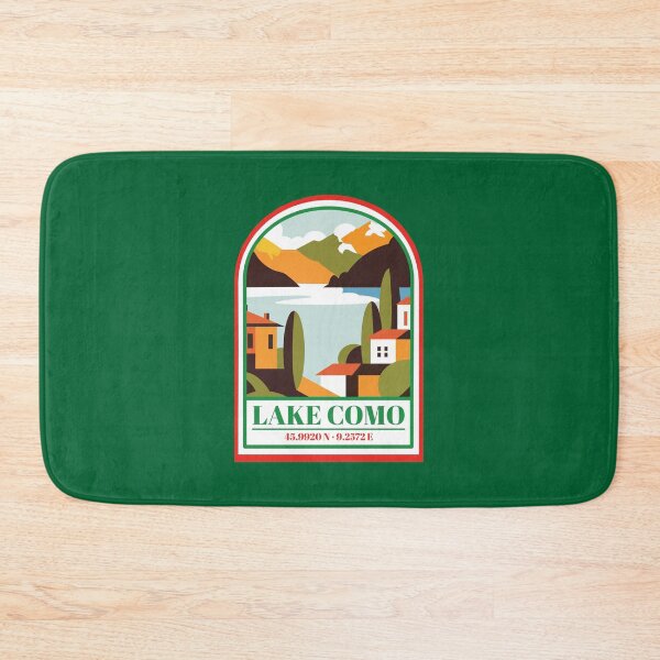 Item preview, Lake Como Italy Vintage Travel Illustration with Coordinates designed and sold by Quipzzy.