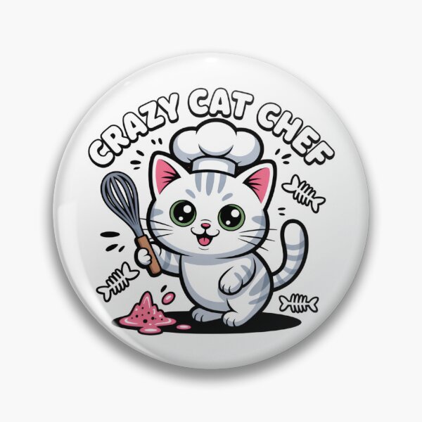 Item preview, Crazy Cat Chef Cute Cartoon designed and sold by Bright Vibe Designs.