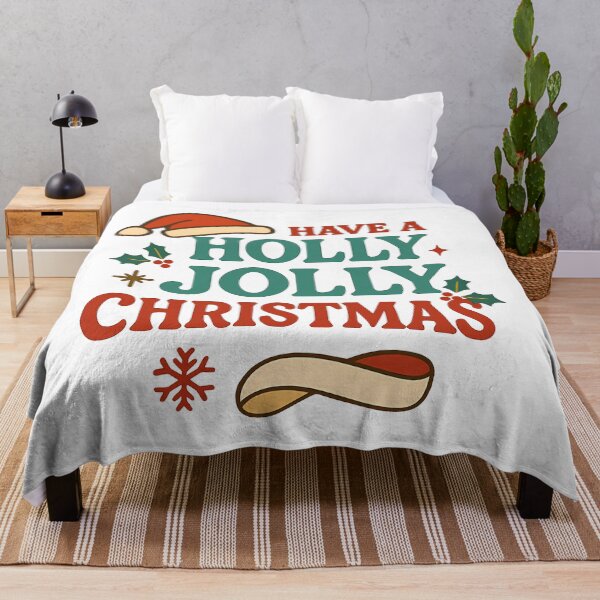 Item preview, Have a Holly Jolly Christmas Typography Design – Festive Holiday Quote Artwork designed and sold by WanDShop.