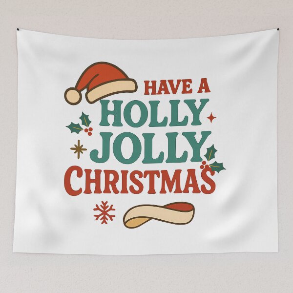 Item preview, Have a Holly Jolly Christmas Typography Design – Festive Holiday Quote Artwork designed and sold by WanDShop.
