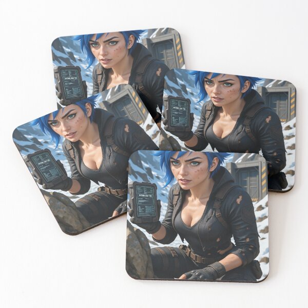 Item preview, Cipher in mountain pass in black gear blue hair designed and sold by CathryneDelamort.