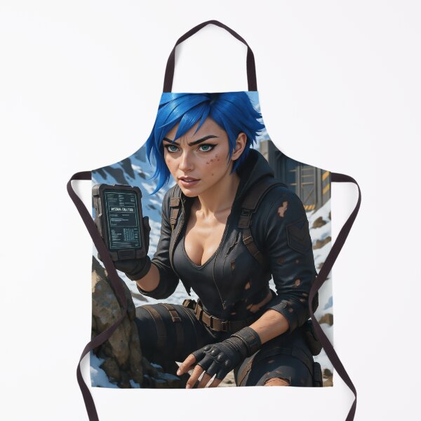 Item preview, Cipher in mountain pass in black gear blue hair designed and sold by CathryneDelamort.