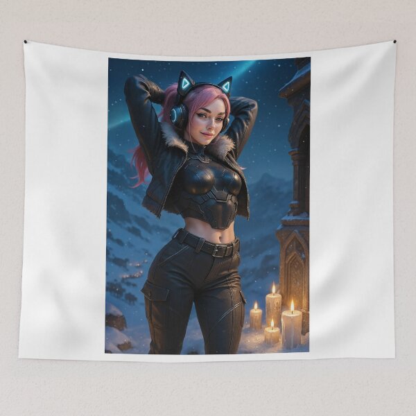 Item preview, Cathryne in leather cyber ears snowy pass designed and sold by CathryneDelamort.