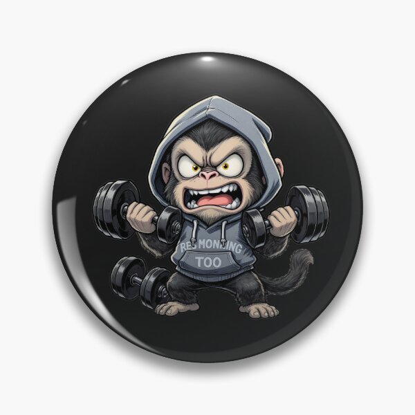 Item preview, Over-Motivated Gym Monkey | Funny Chibi Workout Chaos designed and sold by ColorSplash123.