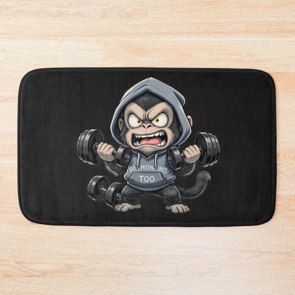 Item preview, Over-Motivated Gym Monkey | Funny Chibi Workout Chaos designed and sold by ColorSplash123.