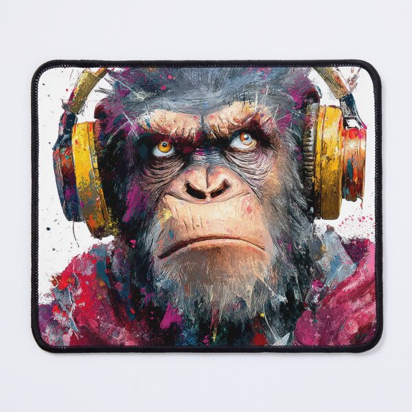 Item preview, Dj Monkey Ape Red Jacket With Headphones designed and sold by GrinGalore.