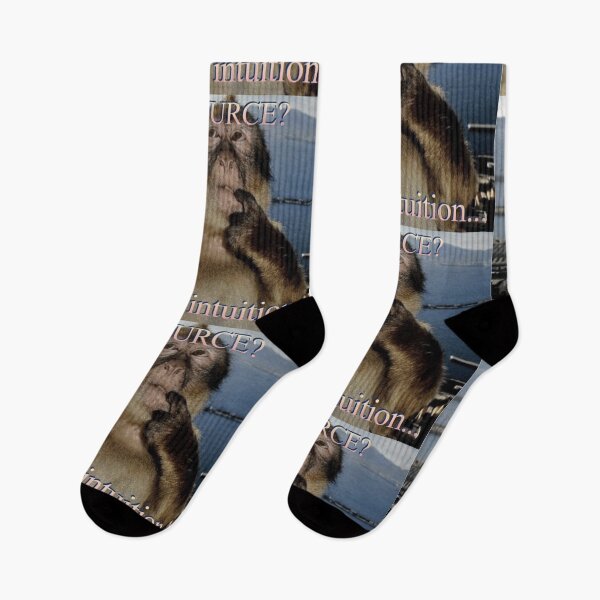 Item preview, "source? divine intuition..." thinking monkey meme designed and sold by monkey zone.