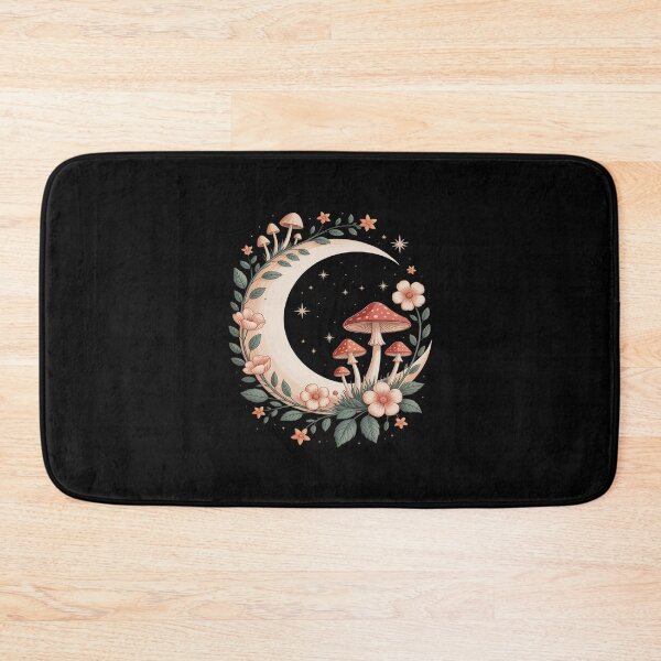 Item preview, cottagecore moon mushroom moonphase floral goblincore designed and sold by HORIZBoutique.