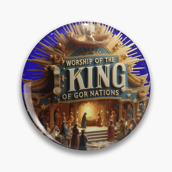 Item preview, Worship of the King of All Nations – 3D Nativity Adoration Label , designed and sold by PaintMeWorld.