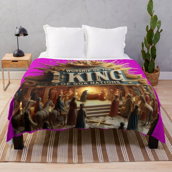 Item preview, Worship of the King of All Nations – 3D Nativity Adoration Label , designed and sold by PaintMeWorld.