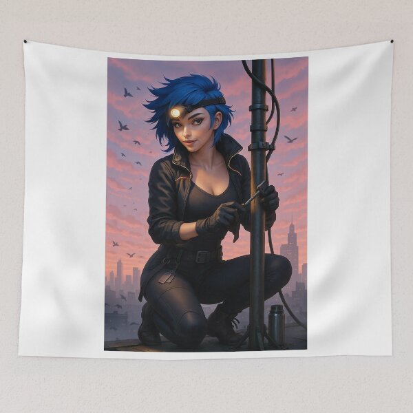 Item preview, Cipher Thorne dark gear headlamp hacker sunset designed and sold by CathryneDelamort.