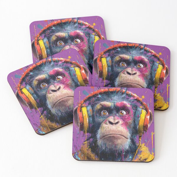 Item preview, Stylish Dj Monkey Thinker Surprised Ape With Headphones designed and sold by GrinGalore.