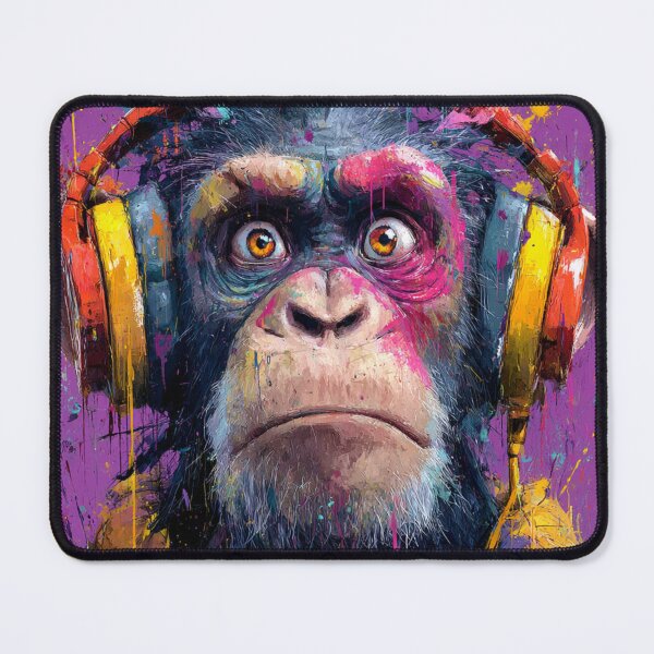 Item preview, Stylish Dj Monkey Thinker Surprised Ape With Headphones designed and sold by GrinGalore.