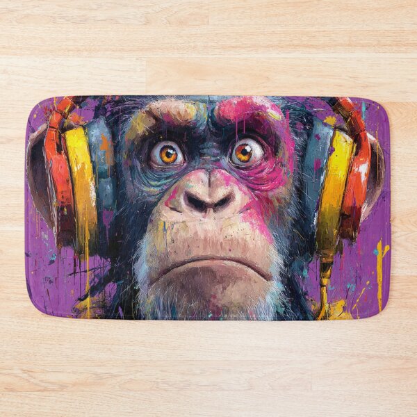 Item preview, Stylish Dj Monkey Thinker Surprised Ape With Headphones designed and sold by GrinGalore.