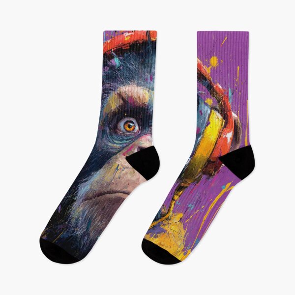 Item preview, Stylish Dj Monkey Thinker Surprised Ape With Headphones designed and sold by GrinGalore.