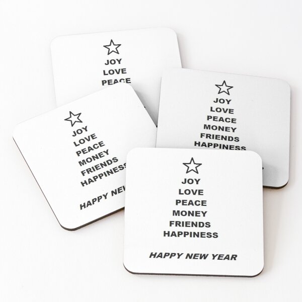 Item preview, Happy New Year Wishes - Joy, Love, Peace Minimalist design designed and sold by Mastalina99.