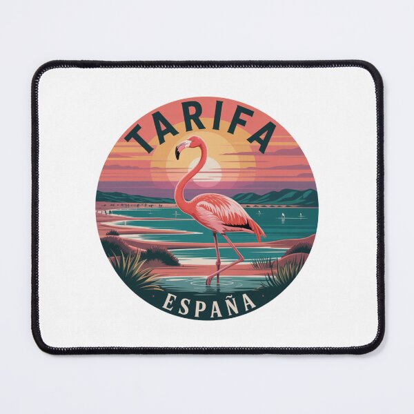 Item preview, Tarifa Spain Flamingo Sunset Windsurf Illustration designed and sold by CircinusStore.