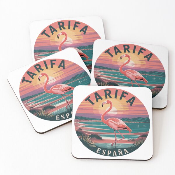 Item preview, Tarifa Spain Flamingo Sunset Windsurf Illustration designed and sold by CircinusStore.