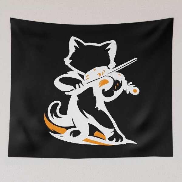Item preview, Cat Violin Minimalist Music Illustration for Art Lovers designed and sold by ZuToMi.