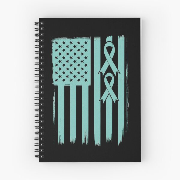Item preview, American Flag Teal Ribbon Cool Ovarian Cancer Awareness designed and sold by KonopikaaArt.