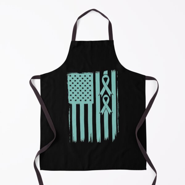 Item preview, American Flag Teal Ribbon Cool Ovarian Cancer Awareness designed and sold by KonopikaaArt.