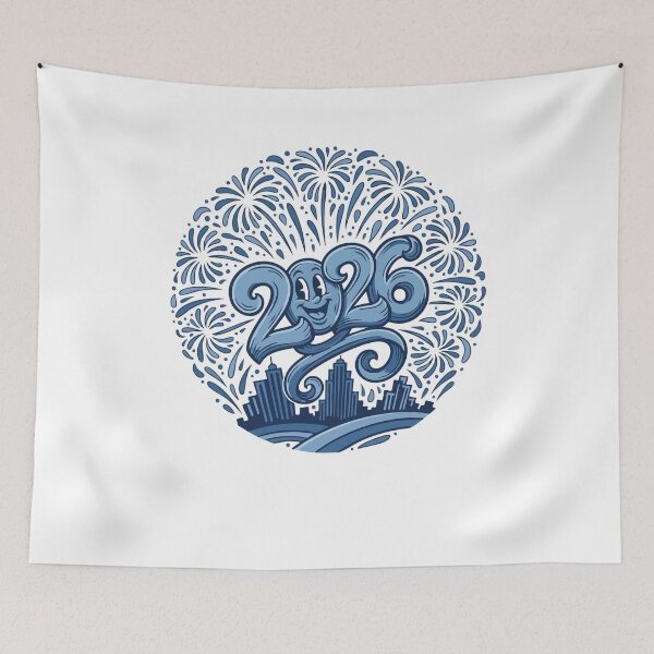 Item preview, 2026 Fireworks New year's Eve Skyline designed and sold by LuminOrb.