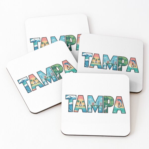 Item preview, Tampa Florida Illustrated Letters Coastal Wildlife Cityscape designed and sold by CircinusStore.