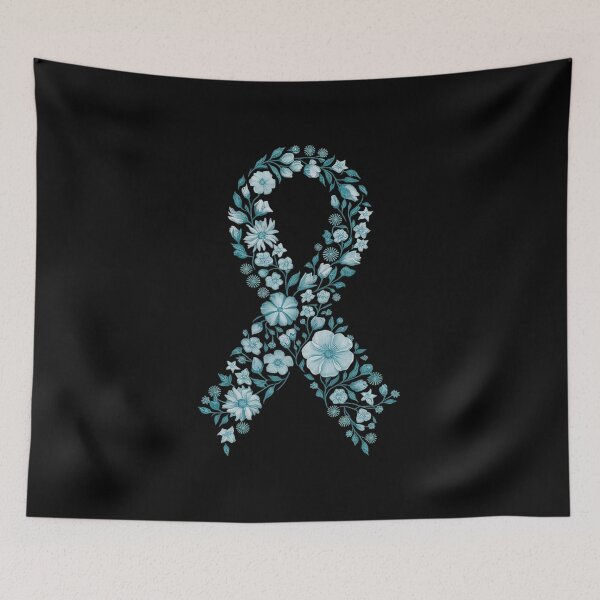 Item preview, Cancer Survivor Gift Teal Ribbon Ovarian Cancer Awareness designed and sold by KonopikaaArt.
