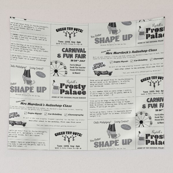 Item preview, Grease Rydell High Newspaper Small Ads designed and sold by Emsimonsen.