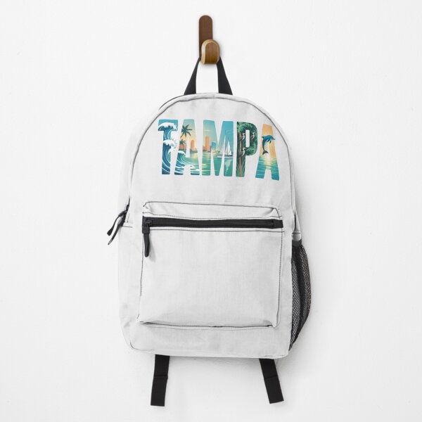 Item preview, Tampa Florida Illustrated Typography Coastal Wildlife Skyline designed and sold by CircinusStore.