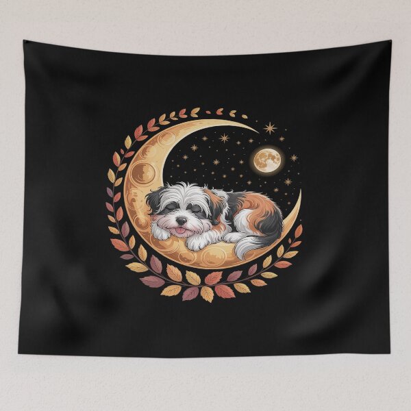 Item preview, Crescent Moon Petit Basset Griffon designed and sold by FluoroWave.