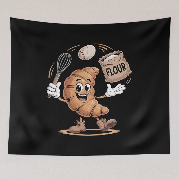 Item preview, Croissant Juggling Eggs Flour and Whisk Funny designed and sold by FluoroWave.