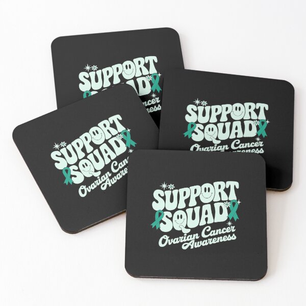 Item preview, Groovy Support Squad Teal Ribbon Ovarian Cancer Awareness designed and sold by KonopikaaArt.