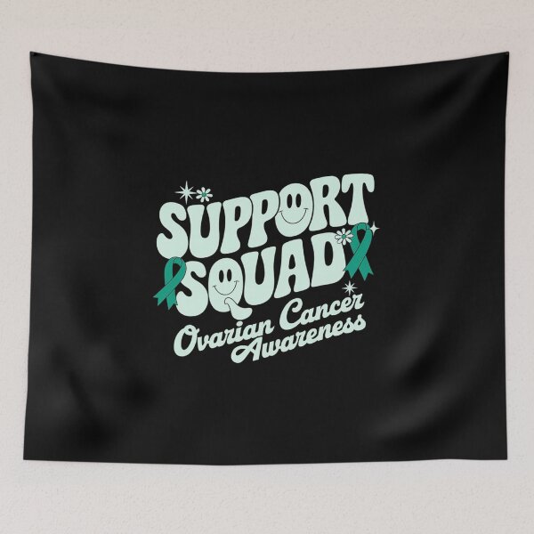 Item preview, Groovy Support Squad Teal Ribbon Ovarian Cancer Awareness designed and sold by KonopikaaArt.