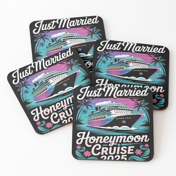 Item preview, Cruise Just-Married Wedding Rings Matching Newlyweds designed and sold by FluoroWave.