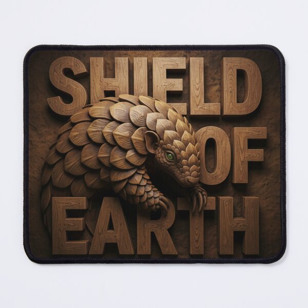 Item preview, Pangolin Carved Wood Art Shield of Earth Wall Art designed and sold by SavannaStrikes.