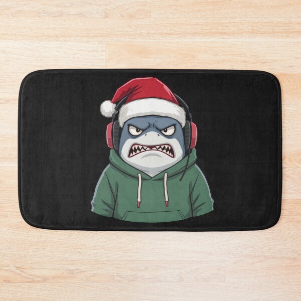 Item preview, Sarcastic Shark Ignoring Christmas | Funny Hoodie Shark with Headphones designed and sold by ColorSplash123.