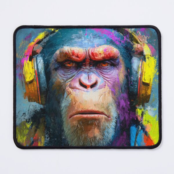 Item preview, Stylish Dj Monkey Ape With Headphones Vivid Art designed and sold by GrinGalore.