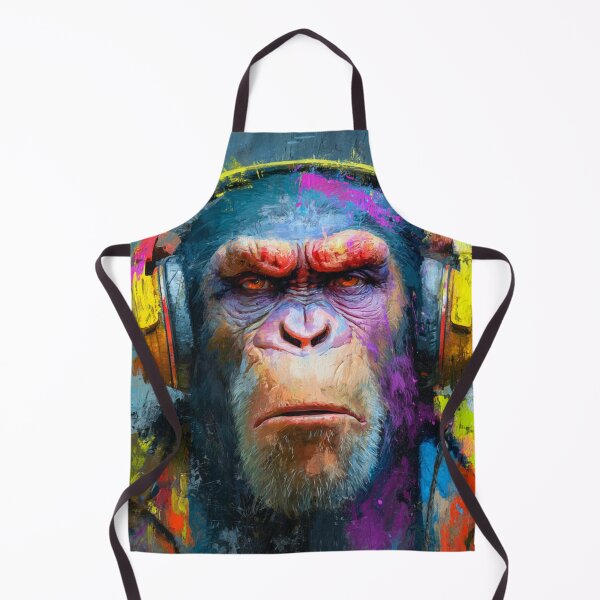 Item preview, Stylish Dj Monkey Ape With Headphones Vivid Art designed and sold by GrinGalore.