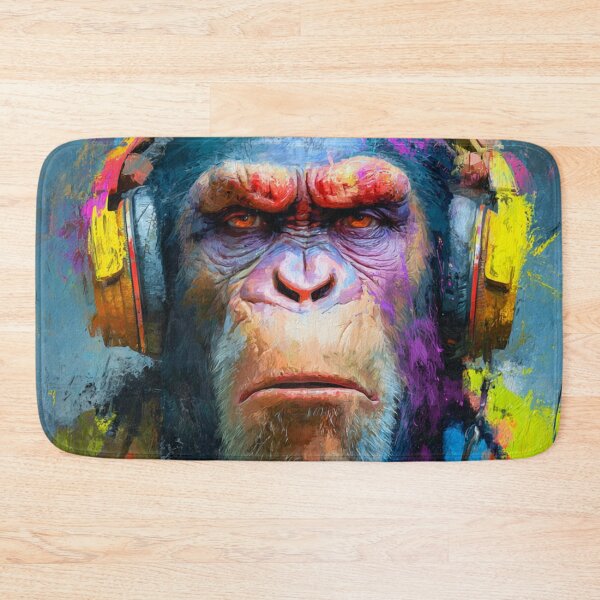 Item preview, Stylish Dj Monkey Ape With Headphones Vivid Art designed and sold by GrinGalore.