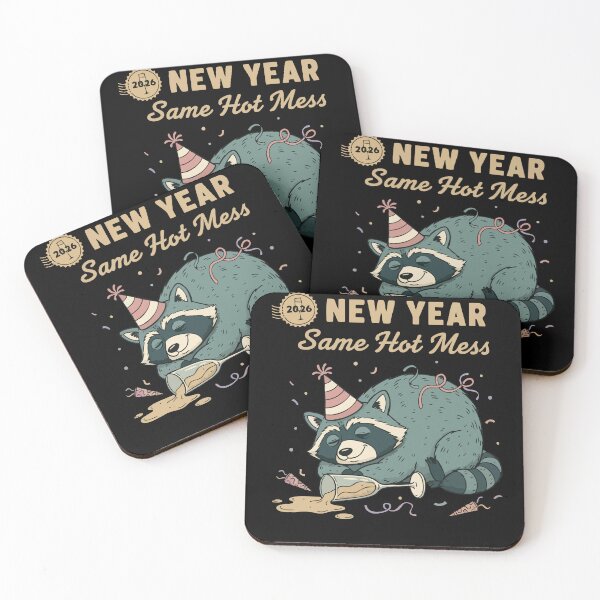 Item preview, 2026 New Year Same Hot Mess Raccoon Fun designed and sold by LuminOrb.