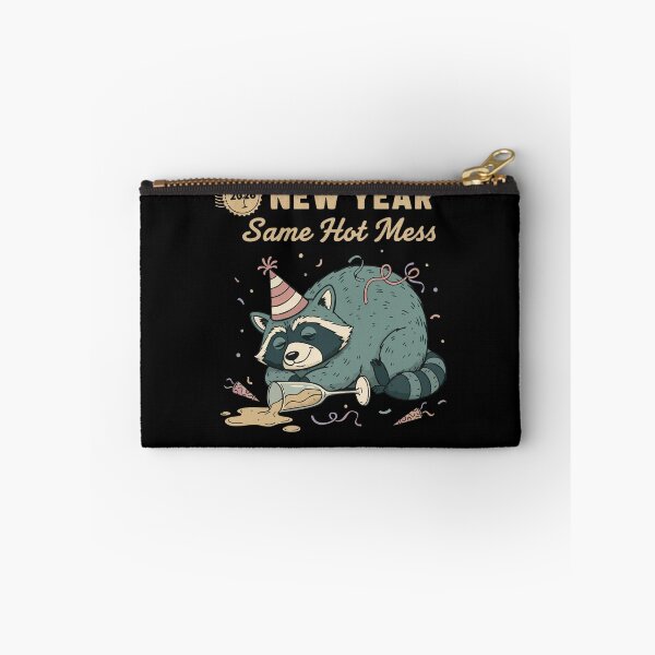 Item preview, 2026 New Year Same Hot Mess Raccoon Fun designed and sold by LuminOrb.