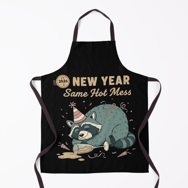 Item preview, 2026 New Year Same Hot Mess Raccoon Fun designed and sold by LuminOrb.