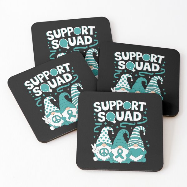 Item preview, Support Squad Ovarian Cancer Awareness Gnomes & Teal Ribbon designed and sold by KonopikaaArt.