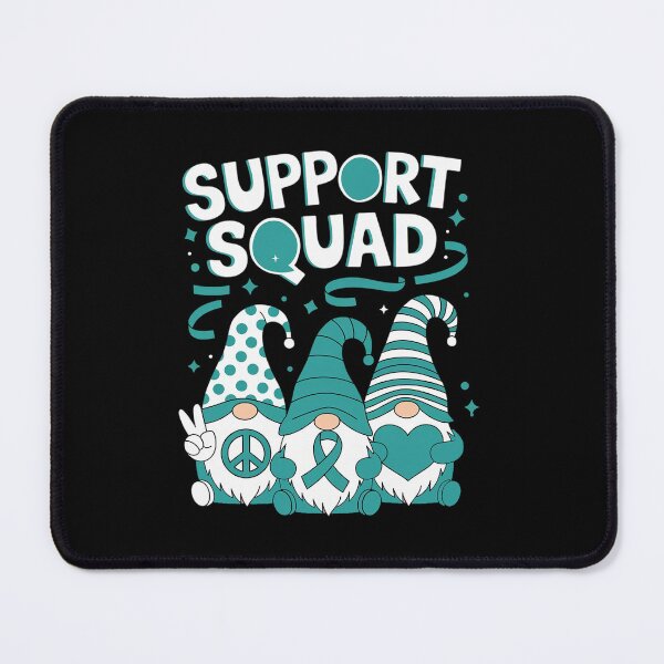 Item preview, Support Squad Ovarian Cancer Awareness Gnomes & Teal Ribbon designed and sold by KonopikaaArt.